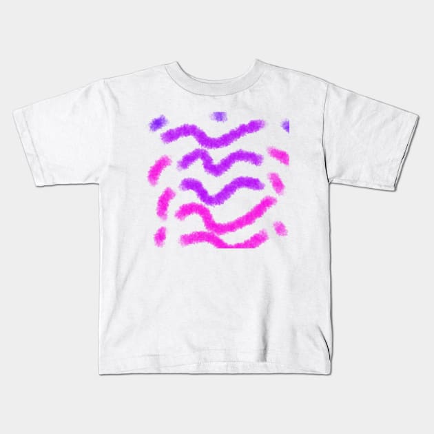 Pink purple stripes watercolor art Kids T-Shirt by Artistic_st